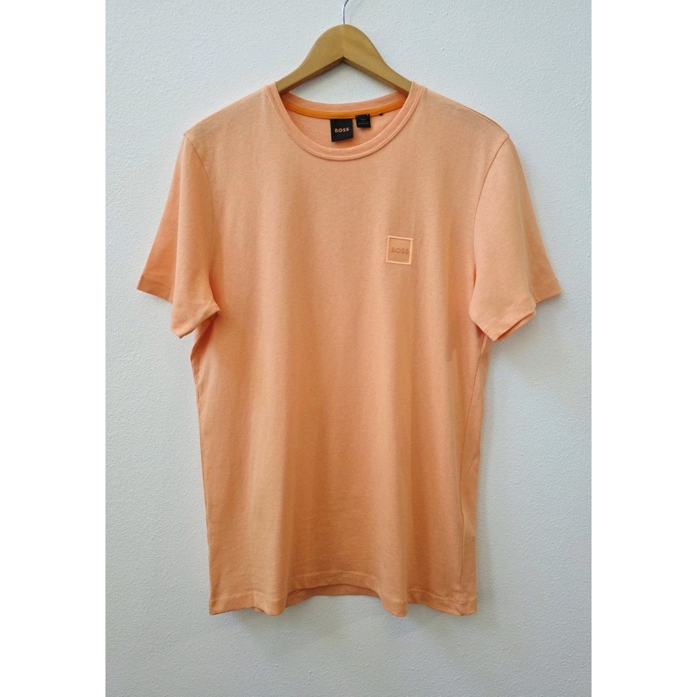 Boss Hugo Boss Men's Orange Solid Logo Crew-Neck Short Sleeve T-Shirt Size Small